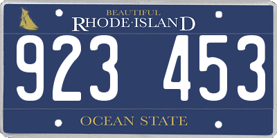 RI license plate 923453