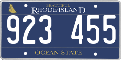 RI license plate 923455