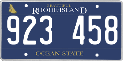 RI license plate 923458