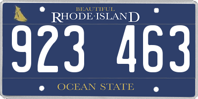 RI license plate 923463