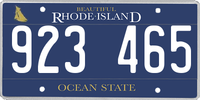 RI license plate 923465
