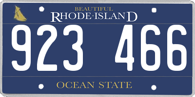 RI license plate 923466