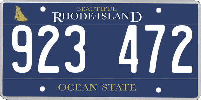 RI license plate 923472