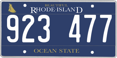 RI license plate 923477