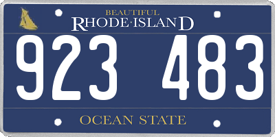 RI license plate 923483