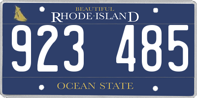 RI license plate 923485
