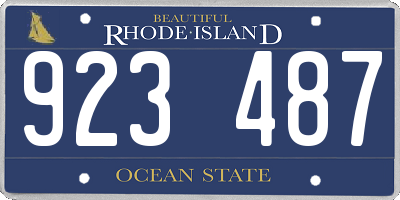 RI license plate 923487