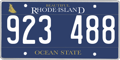RI license plate 923488