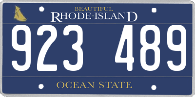 RI license plate 923489