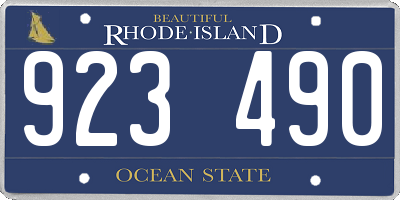 RI license plate 923490