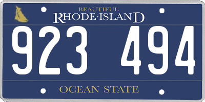 RI license plate 923494