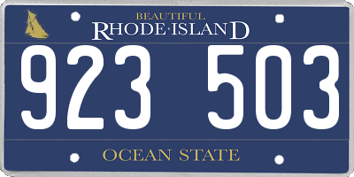 RI license plate 923503