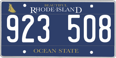 RI license plate 923508