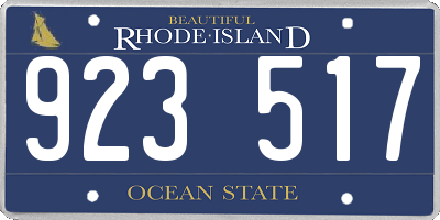 RI license plate 923517