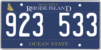 RI license plate 923533