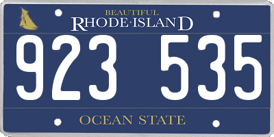 RI license plate 923535