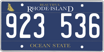 RI license plate 923536