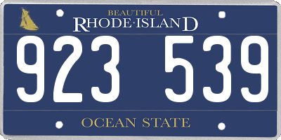 RI license plate 923539