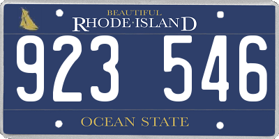 RI license plate 923546