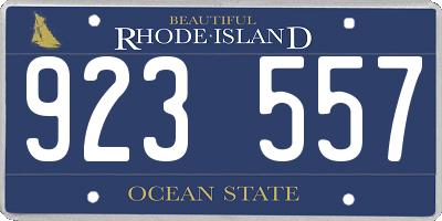 RI license plate 923557
