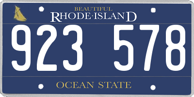 RI license plate 923578