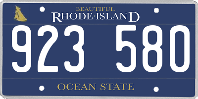 RI license plate 923580