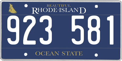 RI license plate 923581