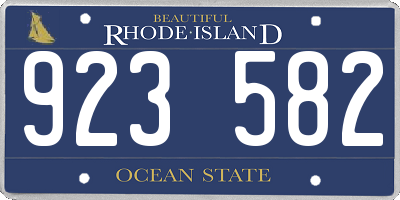 RI license plate 923582