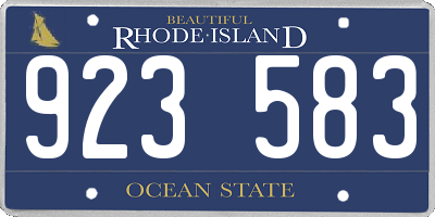 RI license plate 923583
