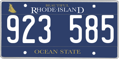 RI license plate 923585