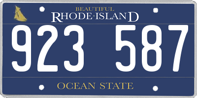 RI license plate 923587