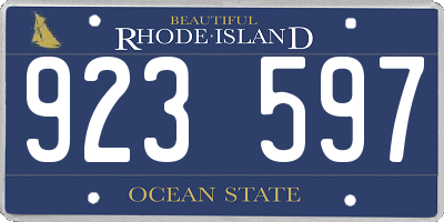 RI license plate 923597