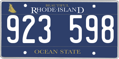 RI license plate 923598