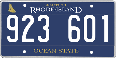 RI license plate 923601