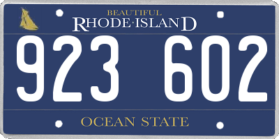 RI license plate 923602