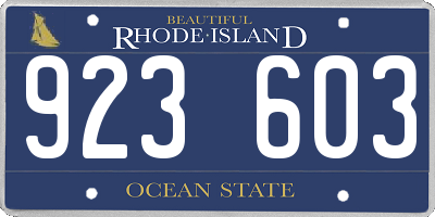 RI license plate 923603