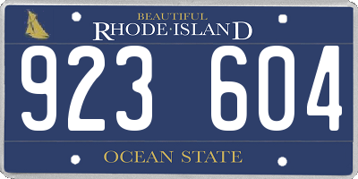 RI license plate 923604