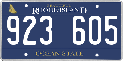 RI license plate 923605