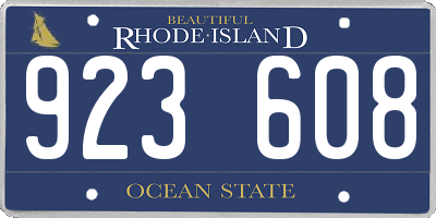 RI license plate 923608