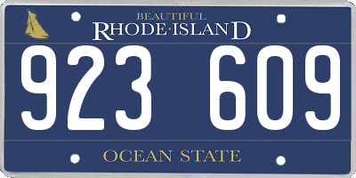 RI license plate 923609