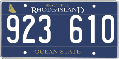 RI license plate 923610