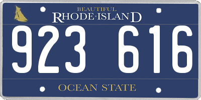 RI license plate 923616
