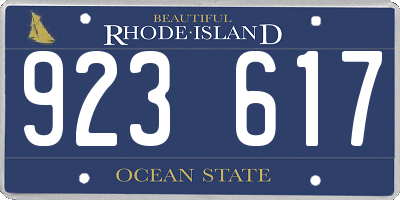RI license plate 923617