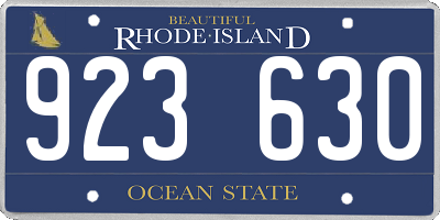 RI license plate 923630