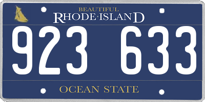 RI license plate 923633