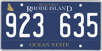 RI license plate 923635