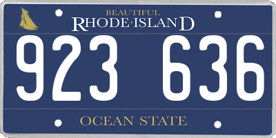 RI license plate 923636