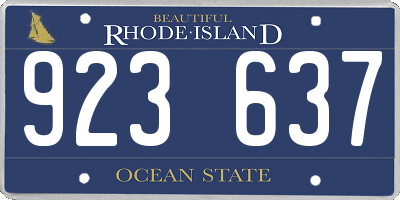 RI license plate 923637