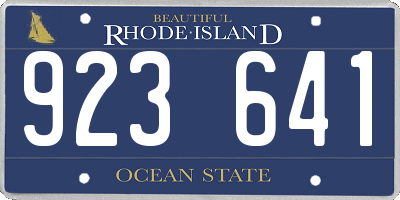 RI license plate 923641