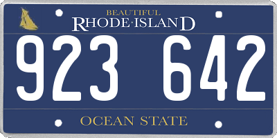 RI license plate 923642